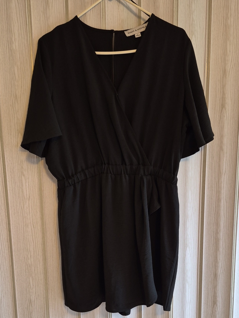 Emma & Michele Black Wrap-Front Mini Skort Dress
